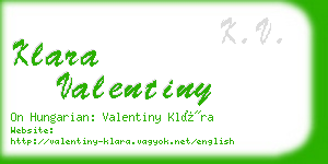 klara valentiny business card